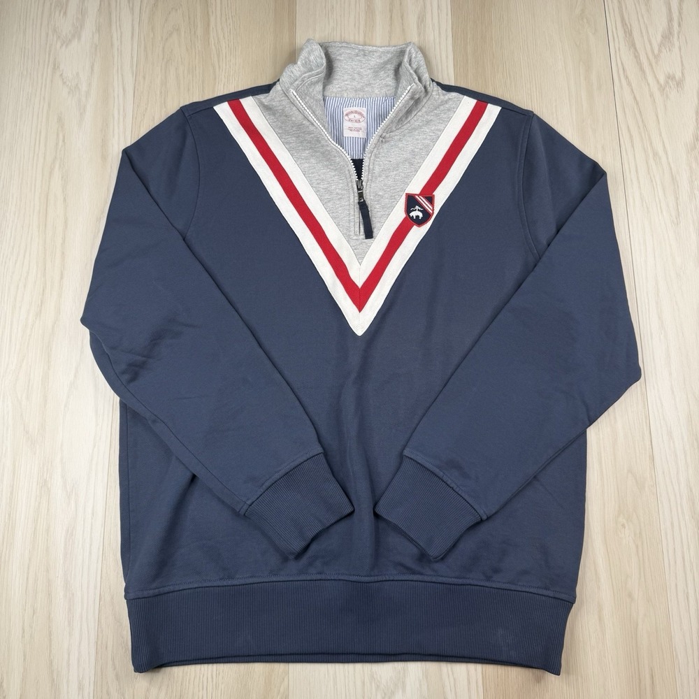 Brooks Brothers Cotton Vintage Colorblock Rowing Half-Zip sweatshirt Size Large